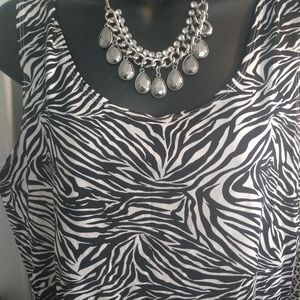 Chico's Size 2 Zebra Print Tank Top